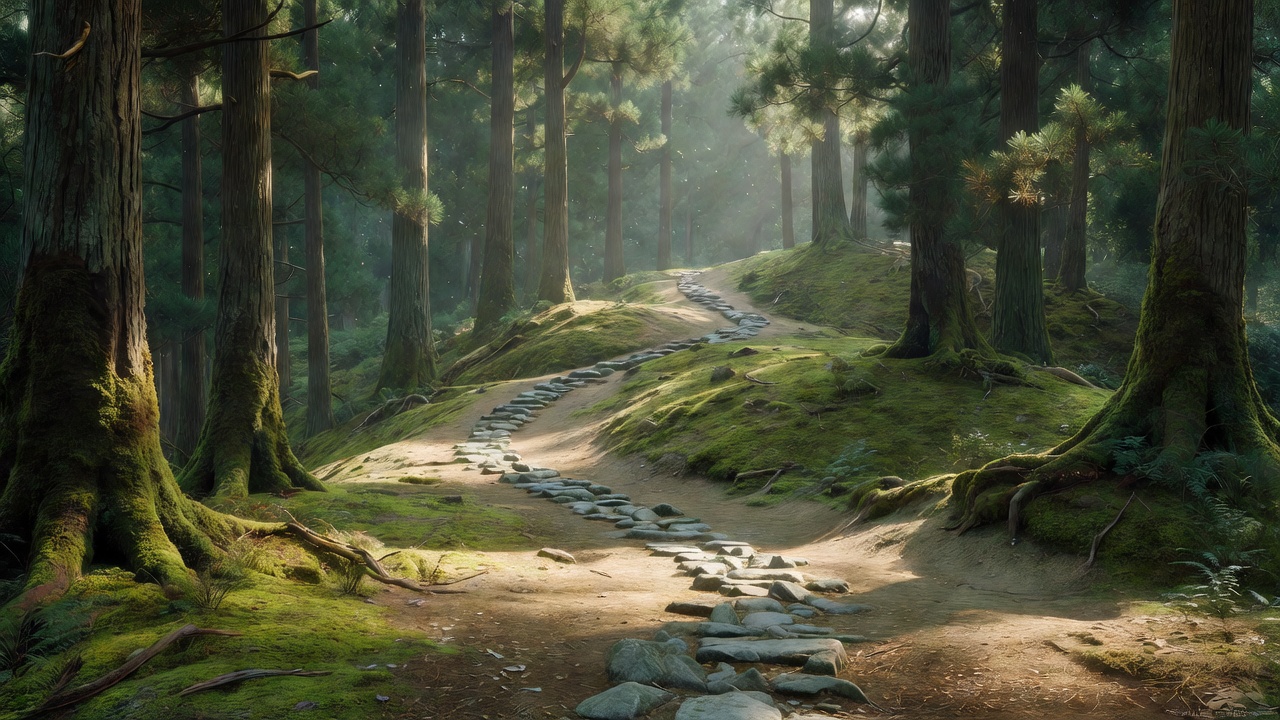 杉並木の稜線路